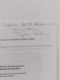 Availability of automatic water quality monitoring for Finnish watercourses (signeerattu, tekijän omiste)