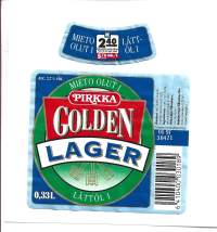 Pirkka Golden Lager Mieto Olut  I  -  olutetiketti