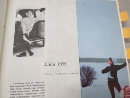 Diesel-lehti 1959 sidottu vuosikerta, runsas mainoskuvitus työkoneista ja moottoreista, värikuvaesittelyt mm. Fiat 600 &amp; Volga, erittäin laadukas julkaisu