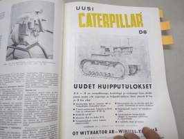 Diesel-lehti 1959 sidottu vuosikerta, runsas mainoskuvitus työkoneista ja moottoreista, värikuvaesittelyt mm. Fiat 600 &amp; Volga, erittäin laadukas julkaisu
