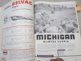 Diesel-lehti 1959 sidottu vuosikerta, runsas mainoskuvitus työkoneista ja moottoreista, värikuvaesittelyt mm. Fiat 600 &amp; Volga, erittäin laadukas julkaisu