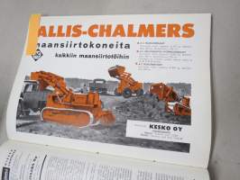 Diesel-lehti 1959 sidottu vuosikerta, runsas mainoskuvitus työkoneista ja moottoreista, värikuvaesittelyt mm. Fiat 600 &amp; Volga, erittäin laadukas julkaisu
