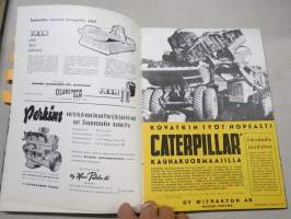 Diesel-lehti 1959 sidottu vuosikerta, runsas mainoskuvitus työkoneista ja moottoreista, värikuvaesittelyt mm. Fiat 600 &amp; Volga, erittäin laadukas julkaisu