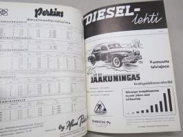 Diesel-lehti 1957 sidottu vuosikerta, runsas mainoskuvitus työkoneista ja moottoreista, erittäin laadukas julkaisu