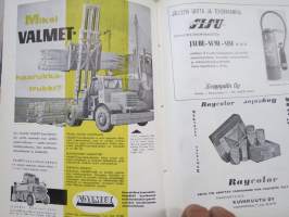 Diesel-lehti 1957 sidottu vuosikerta, runsas mainoskuvitus työkoneista ja moottoreista, erittäin laadukas julkaisu