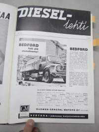 Diesel-lehti 1960 sidottu vuosikerta, runsas mainoskuvitus työkoneista ja moottoreista, erittäin laadukas julkaisu