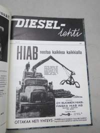 Diesel-lehti 1960 sidottu vuosikerta, runsas mainoskuvitus työkoneista ja moottoreista, erittäin laadukas julkaisu