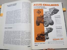 Diesel-lehti 1960 sidottu vuosikerta, runsas mainoskuvitus työkoneista ja moottoreista, erittäin laadukas julkaisu