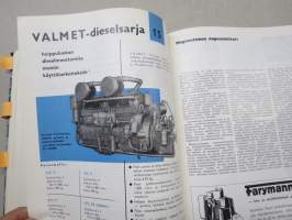 Diesel-lehti 1960 sidottu vuosikerta, runsas mainoskuvitus työkoneista ja moottoreista, erittäin laadukas julkaisu