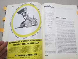 Diesel-lehti 1960 sidottu vuosikerta, runsas mainoskuvitus työkoneista ja moottoreista, erittäin laadukas julkaisu