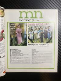 Me naiset 1975 nr 27, 4.7.1975, Juhannushäät Hämeenkyrössä Panu Rajala ja Elina Ylivikari, seitsemän kirkon reitti