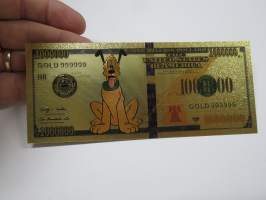 Pluto - 1 000 000 USD - One Million US Dollars - Gold foil novelty note -keräilyseteli 24 K kullattu seteli, leikkirahaa
