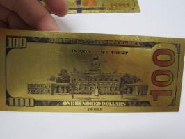 Spiderman - Hämähäkkimies - 100 USD - One Hundred US Dollars - Gold foil novelty note -keräilyseteli 24 K kullattu seteli, leikkirahaa