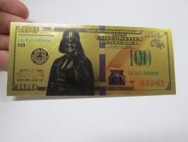 Star Wars - Tähtien sota - 100 USD - One Hundred US Dollars - Gold foil novelty note -keräilyseteli 24 K kullattu seteli, leikkirahaa