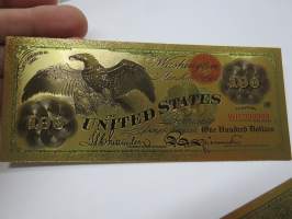 United States (Eagle)  - 100 USD - One Hundred US Dollars - Gold foil novelty note -keräilyseteli 24 K kullattu seteli, leikkirahaa