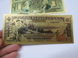 One Silver Dollar - United States - Gold foil novelty note -keräilyseteli 24 K kullattu seteli, leikkirahaa
