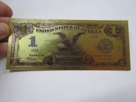 One Silver Dollar - United States - Gold foil novelty note -keräilyseteli 24 K kullattu seteli, leikkirahaa