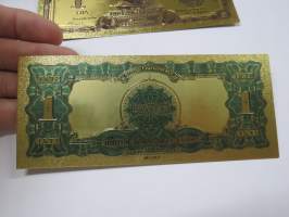 One Silver Dollar - United States - Gold foil novelty note -keräilyseteli 24 K kullattu seteli, leikkirahaa