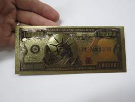 One Million  Dollars - United States - Gold foil novelty note -keräilyseteli 24 K kullattu seteli, leikkirahaa