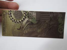 One (1)  Dollar - United States - George Washington - Gold foil novelty note -keräilyseteli 24 K kullattu seteli, leikkirahaa