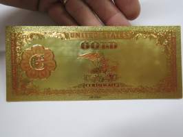 One Hundred (100) Gold Coin Certificate Dollars - United States - Gold foil novelty note -keräilyseteli 24 K kullattu seteli, leikkirahaa