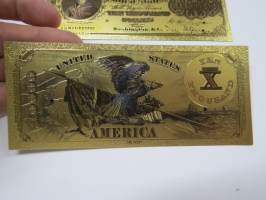 Ten Thousand (10 000) Dollars - United States - Gold foil novelty note -keräilyseteli 24 K kullattu seteli, leikkirahaa