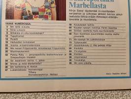 Me Naiset 1974 nro 34 ilmestynyt 23.8,1974, Nina ja Philip Marty, Pekka Räty, Raili Konttinen - kankaat kukkivat