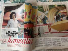 Me naiset 1975 nr 39, 26.9.1975, Farah, Kuopion läänin naiset, päivä miehen elämässä myyntimies Jouni Koski, Korkeavuorenkatu,  Ailakki Sariola Suomen Tivoli