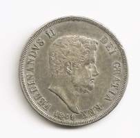 Dukaatti 120 Grana Kahden Sisilian kuningaskunta (Italian valtiot)  1841 hopeaa 27,53 g .833