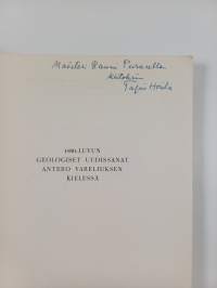 1800-luvun geologiset uudissanat Antero Vareliuksen kielessä (signeerattu, tekijän omiste)