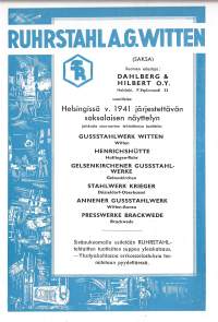 Saksalainen näyttely 1941 Helsinki Ruhrstahl A,G, Witten -käsiohjelma