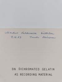 On dichromated gelatin as recording material (signeerattu, tekijän omiste)