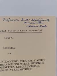 Structure elucidation of behaviourally active compounds in the large pine weevil, hylobius abietis l. (coleoptera, curculionidae), by microanalytical methods (sig...