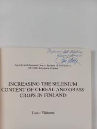 Increasing the Selenium Content of Cereal and Grass Crops in Finland (signeerattu, tekijän omiste)
