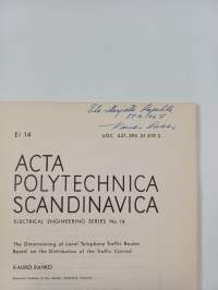 Acta Polytechnica Scandinavia (signeerattu, tekijän omiste)