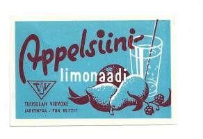 Appelsiinilimonaadia -  juomaetiketti