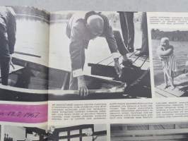 Me Naiset 1967 nr 28, 12.7.1967, Jockey-tytöt Eeva Sukula &amp;Eva Sittnikow, Olli alho, Twiggy-look, Klaus Mäkelä, Taiteilijat Ulla Rantanen &amp; Esko Tirronen, ym.