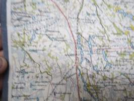 Laatokka länsipuoli 1913 kartta, mm. Kurkijoki &amp; Käkisalmi ym. paikkoja ja paikkakuntia, pohjustettu