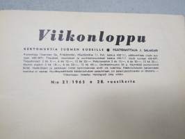 Viikonloppu 1965 nr 21 -ajanvietelehti -magazine