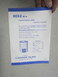 Heku 80 ltr. ruostumaton pata -myyntiesite (V. Niemisen Valimo Harjavalta)
