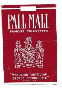 Pall Mall - tupakkaetiketti
