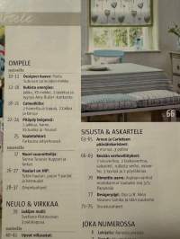 Suuri Käsityö 2012 nr 3, Paola Suhosen silkkimekko, Amy Butler mm. lattiatyyny, kaava-arkki