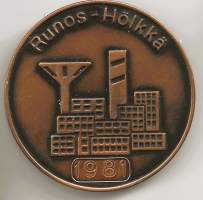 Runos Hölkkä 1981    mitali  50 mm