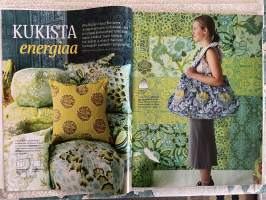 Suuri Käsityö 2012 nr 3, Paola Suhosen silkkimekko, Amy Butler mm. lattiatyyny, kaava-arkki