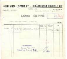 Oululainen Leipomo Oy Turku 1949  - firmalomake