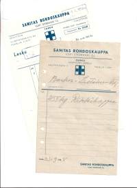 Sanitas Rohdoskauppa Kurt Sperrhake Oy   1948-58 - firmalomake 2 eril