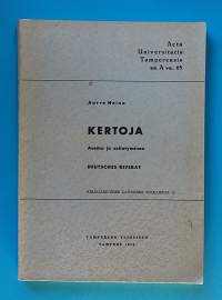 Kertoja. Asema ja esiintyminen ser. A vol. 65.  (Kirja-ala)