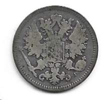 25 penniä  1875 hopeaa