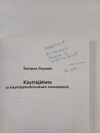 Käyttäjätieto ja käyttäjätutkimuksen menetelmät (signeerattu, tekijän omiste)
