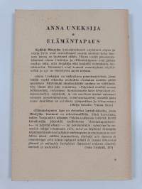 Anna Uneksija ; Elämäntapaus : kaksi pienoisnäytelmää